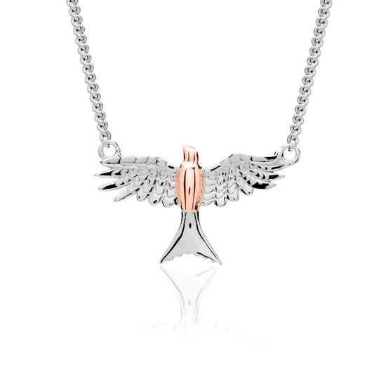 Clogau Sterling Silver & 9ct Rose Gold Red Kite Necklace