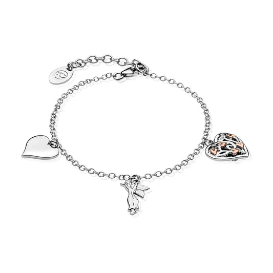 Clogau Sterling Silver & 9ct Rose Gold Fairy Bracelet