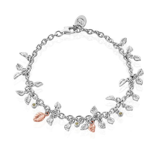 Clogau Sterling Silver & 9ct Rose Gold Awelon Peridot Bracelet RRP £219.00 (pre loved)