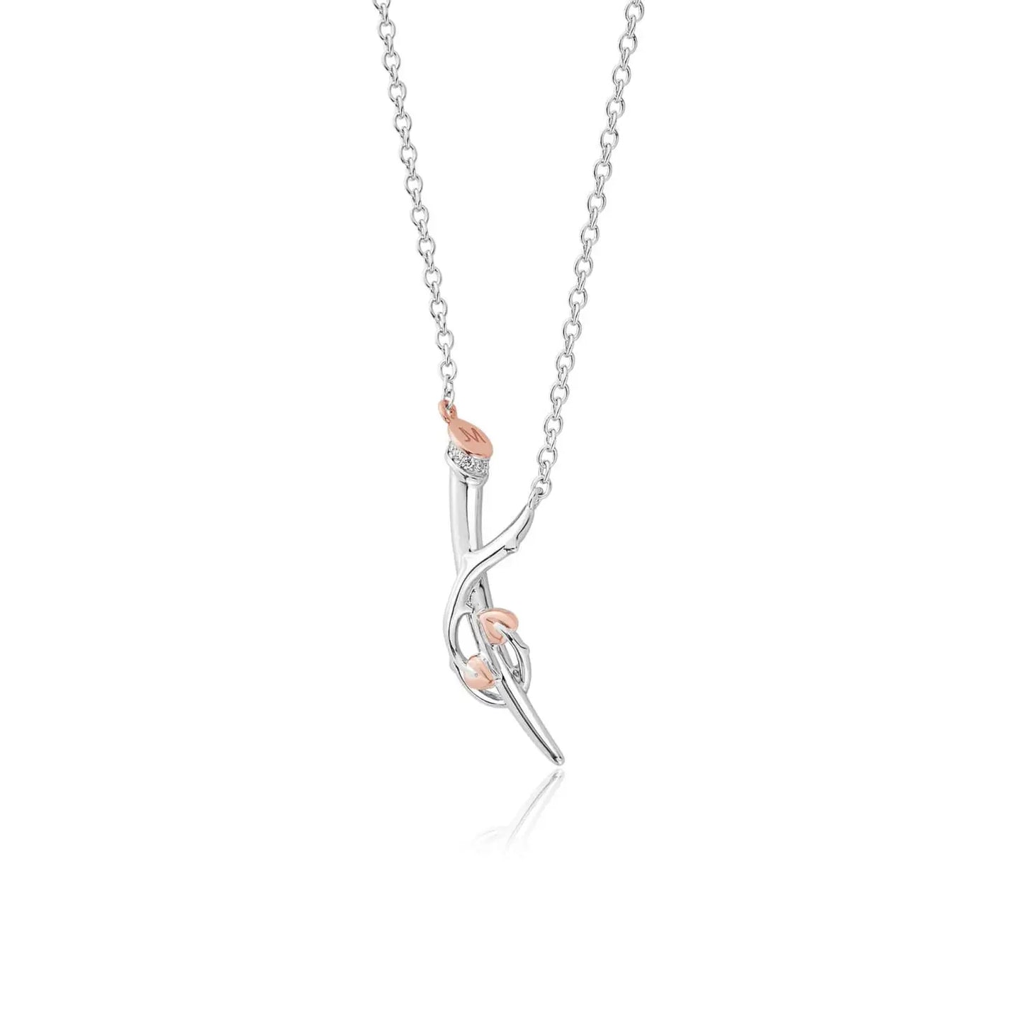 Clogau Sterling Silver & 9ct Rose Gold Betrayal Heart Topaz Necklace