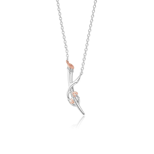 Clogau Sterling Silver & 9ct Rose Gold Betrayal Heart Topaz Necklace