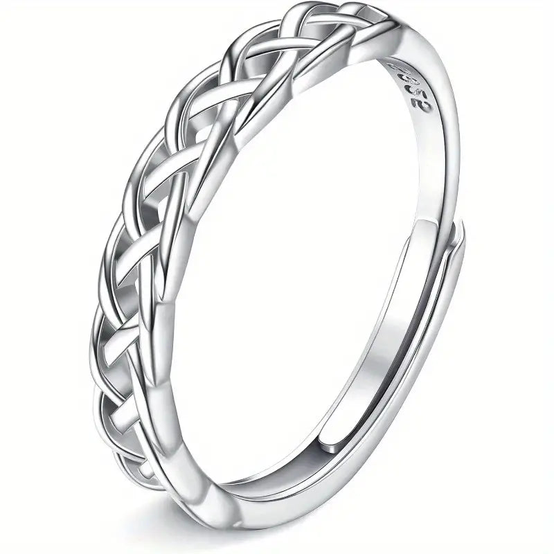 Sterling Silver Adjustable 3mm Celtic Knot Ring