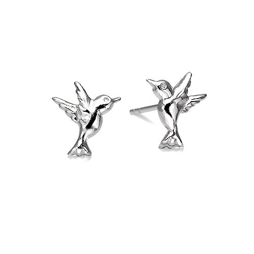 Sterling Silver Hummingbird Stud Earrings