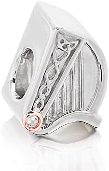 Clogau Sterling Silver & 9ct Rose Gold Harp Bead Charm