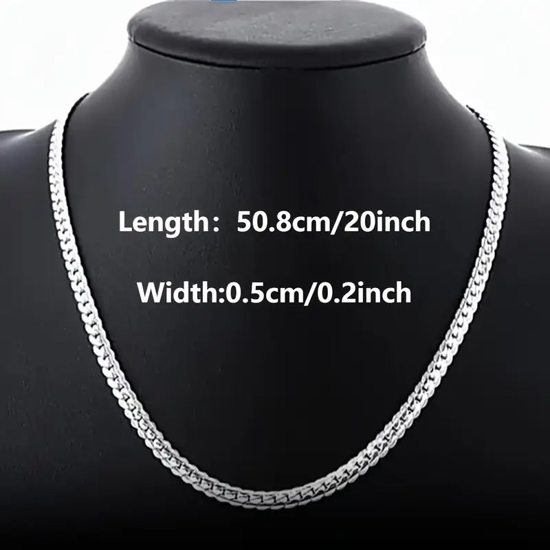 Sterling Silver 5mm Wide 50cm Unisex Necklace