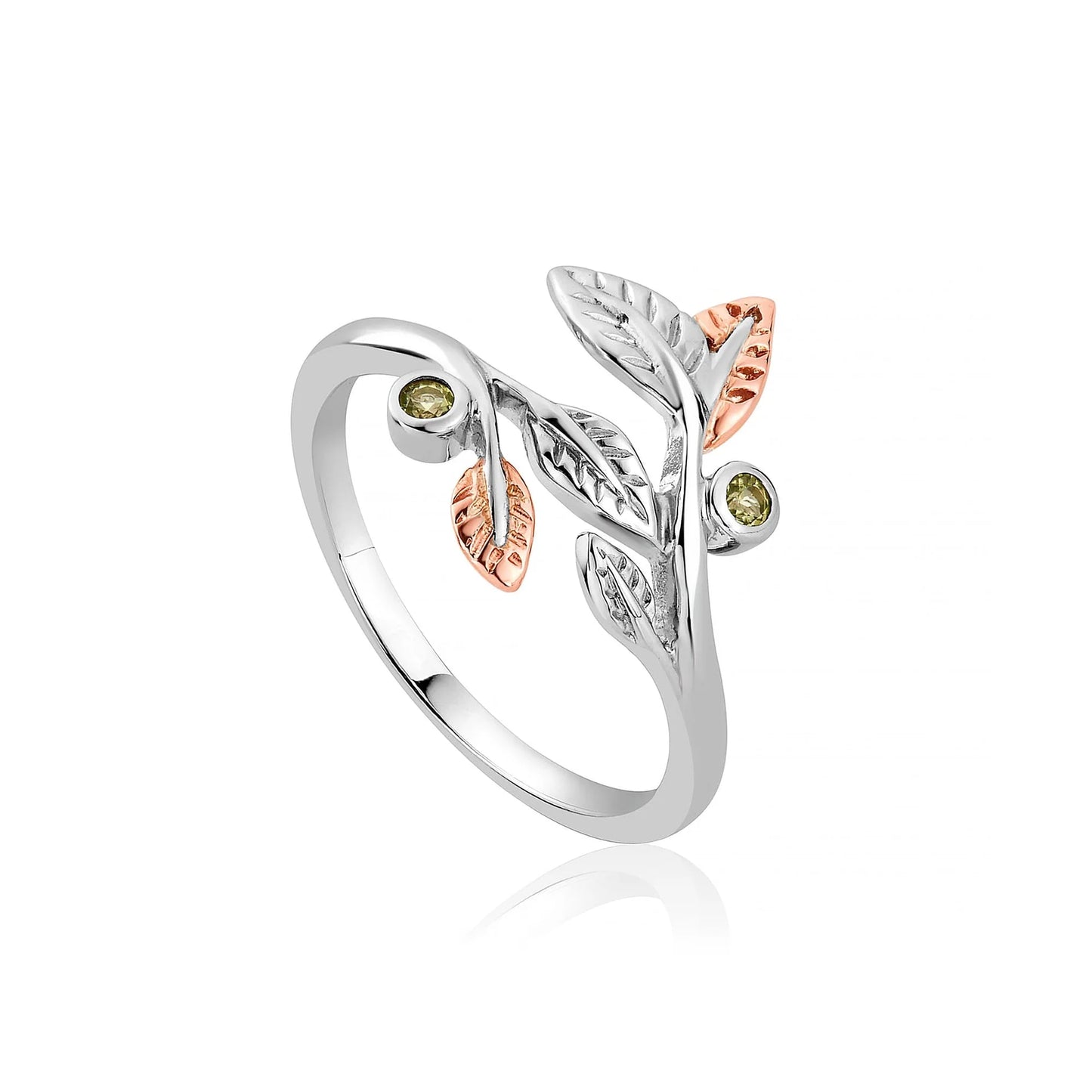 Clogau Sterling Silver & 9ct Rose Gold Awelon Peridot Ring RRP £139.00 size O