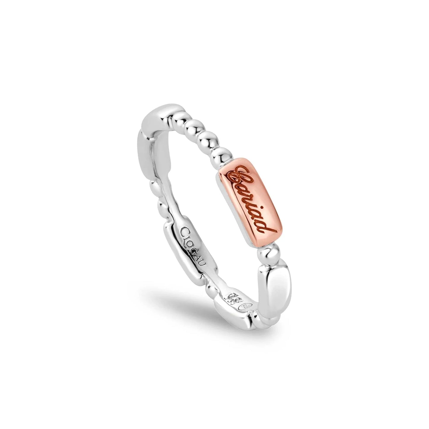 Clogau Sterling Silver & 9ct Rose Gold Cariad Morse Code Ring RRP £119.00 size N