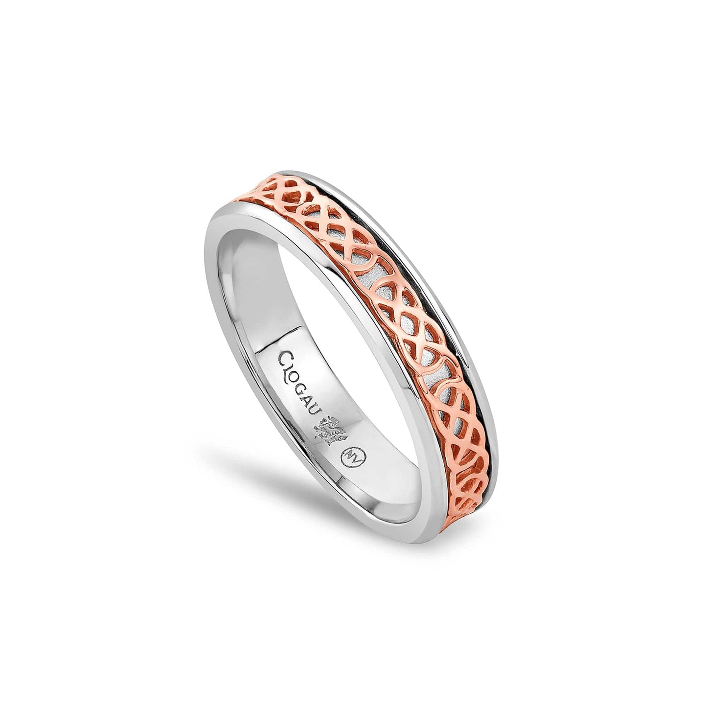 Clogau Sterling Silver & 9ct Rose Gold Annwyl Slim Channel Ring RRP £189.00 size N