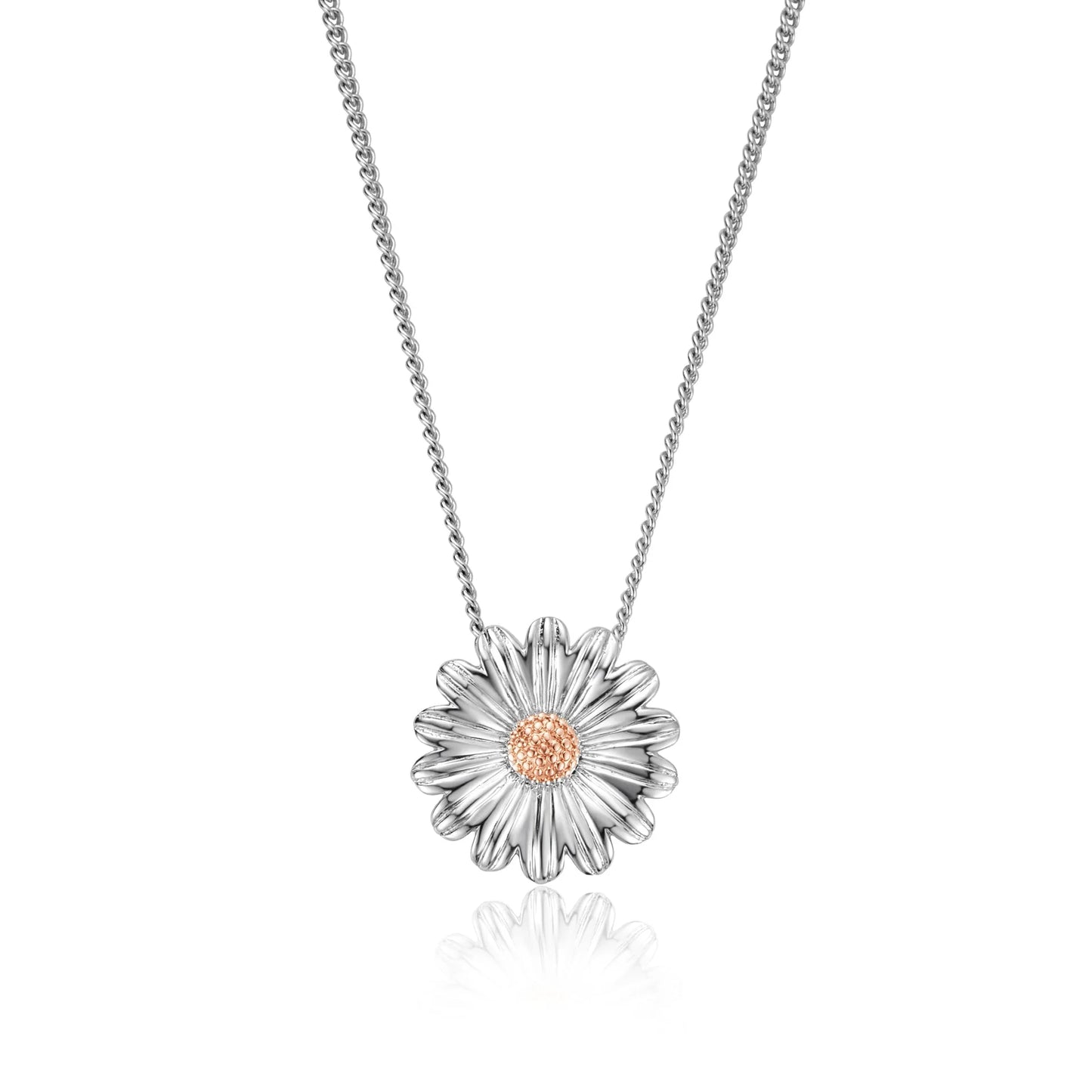 Clogau Sterling Silver & 9ct Rose Gold Daisy Pendant