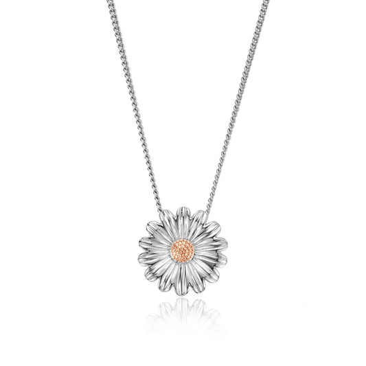 Clogau Sterling Silver & 9ct Rose Gold Daisy Pendant