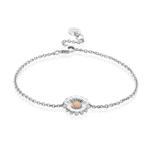 Clogau Sterling Silver & 9ct Rose Gold Daisy Bracelet