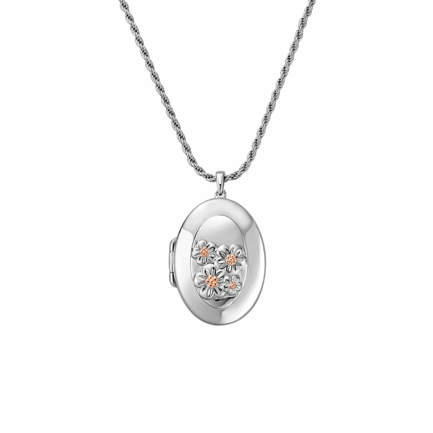 Clogau Sterling Silver & 9ct Rose Gold Nature's Wonder Forget Me Not Locket RRP £310.00