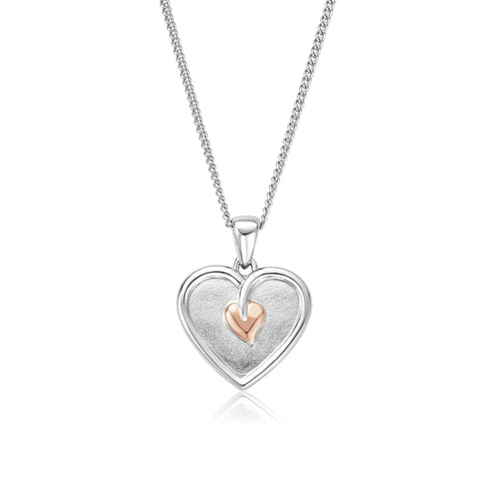 Clogau Sterling Silver & 9ct Rose Gold Vine Heart Pendant