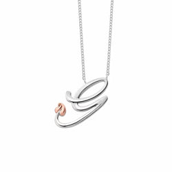 Clogau Sterling Silver & 9ct Rose Gold Tree of Life Letter G Necklace