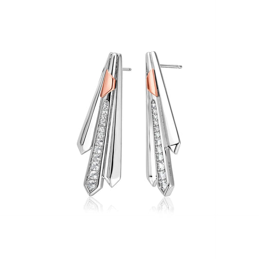 Clogau Sterling Silver & 9ct Rose Gold Showstopper Topaz Earrings RRP £470.00