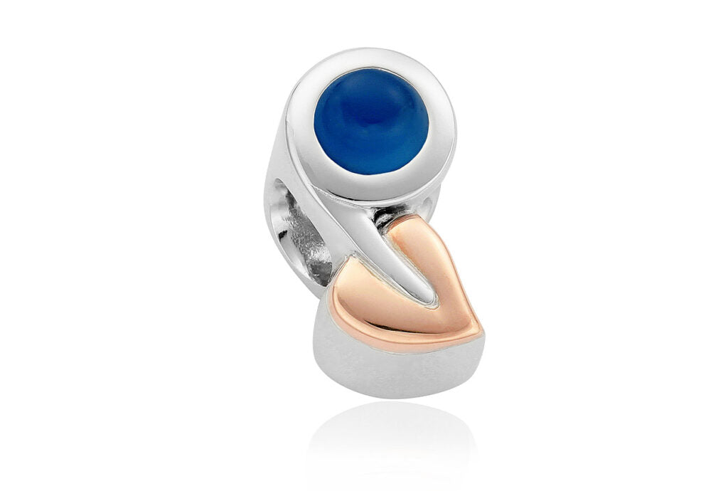 Clogau Sterling Silver & 9ct Rose Gold Agate (September) Birth Stone Milestones Bead Charm