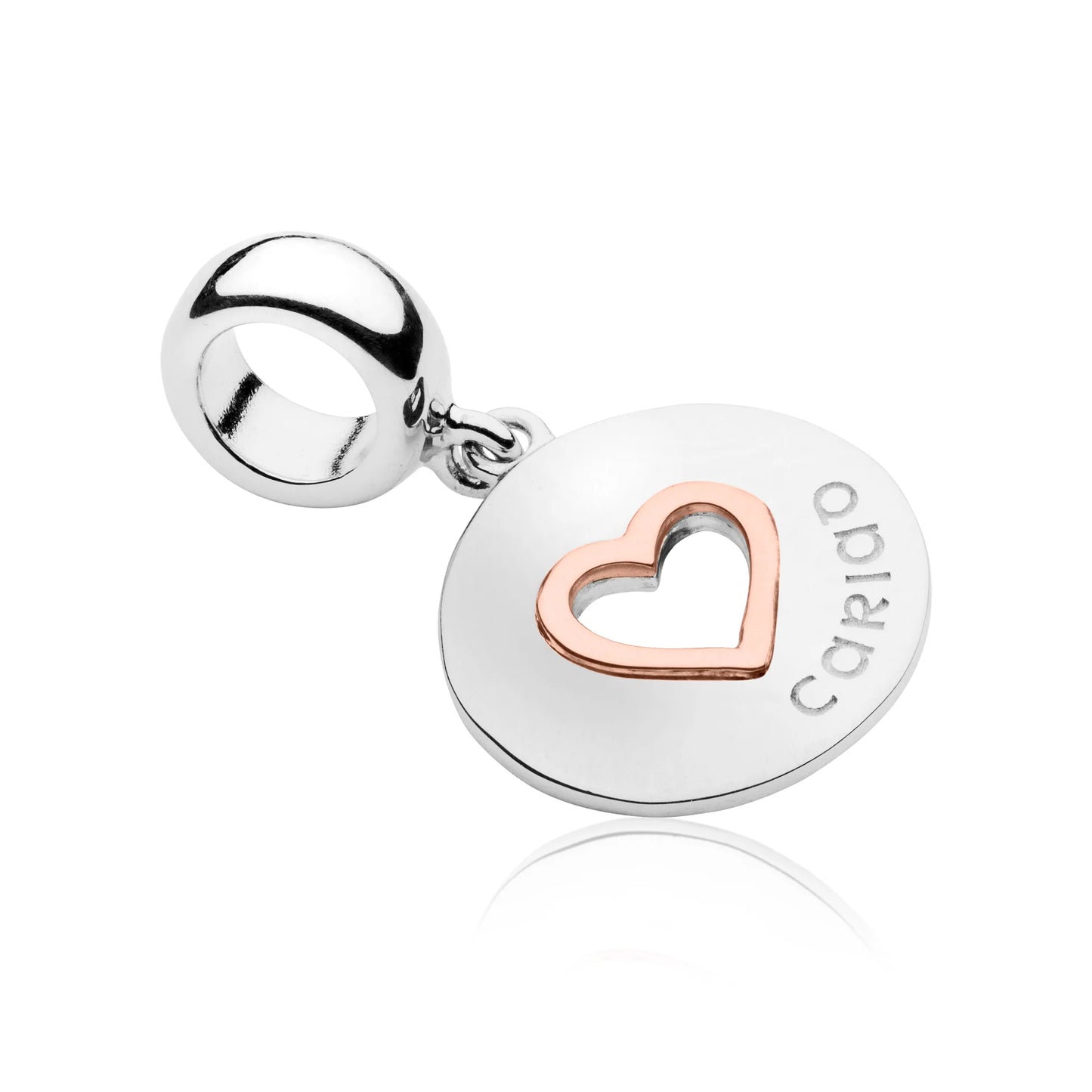 Clogau Sterling Silver & 9ct Rose Gold Take My Heart Cariad Bead Charm