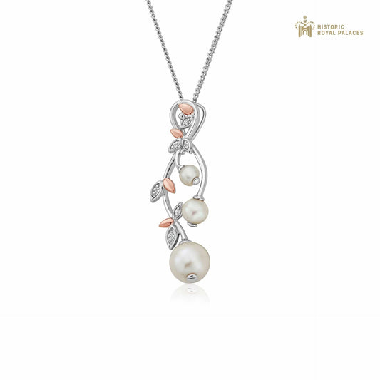 Clogau Sterling Silver & 9ct Rose Gold Lily of the Valley Pearl Pendant RRP £219.00