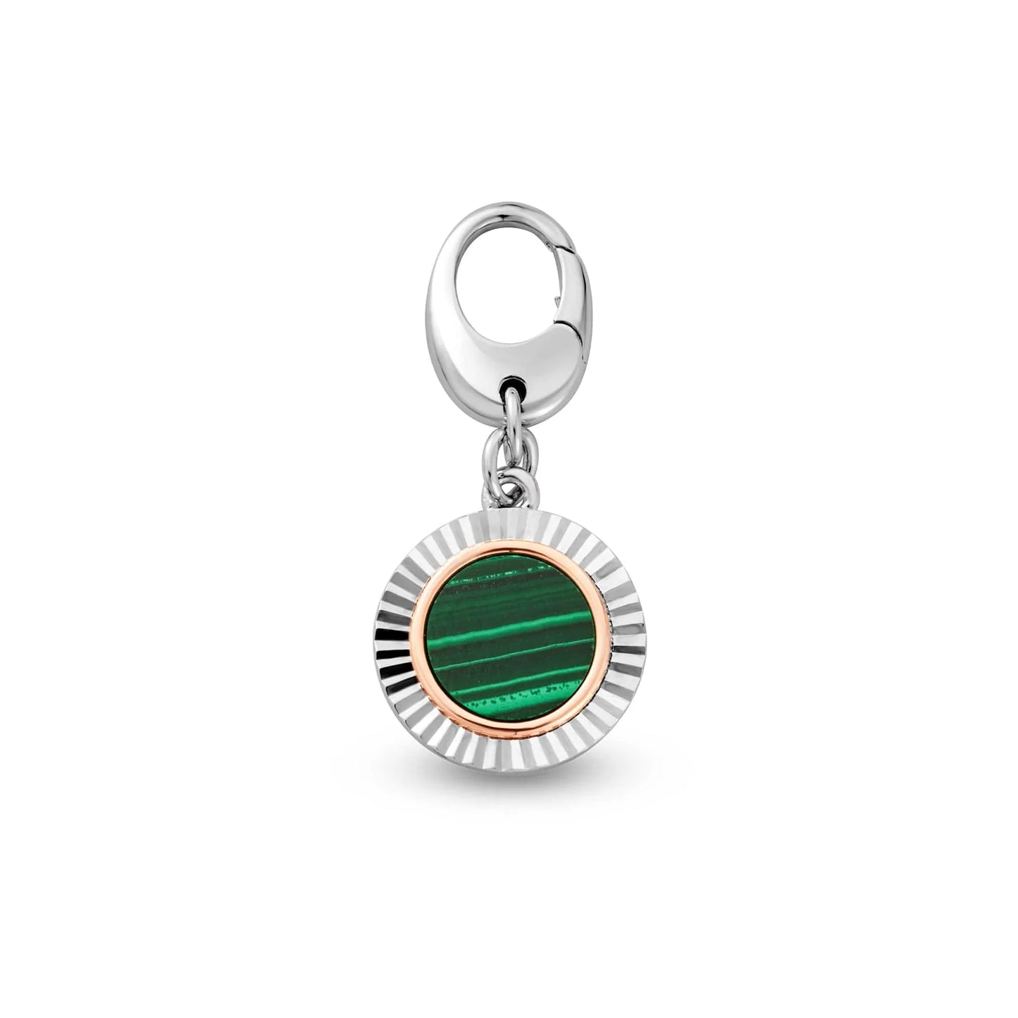 Clogau Sterling Silver & 9ct Rose Gold Padarn Green Malachite Charm