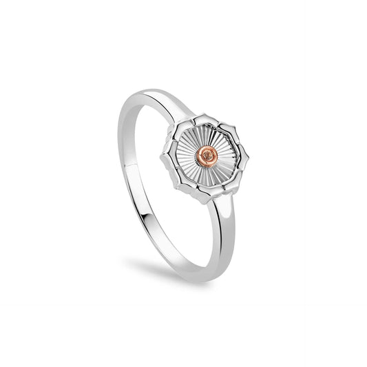 Clogau Sterling Silver & 9ct Rose Gold Nos Da Topaz Ring size J or N