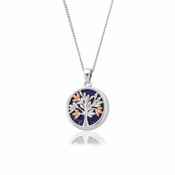 Clogau Sterling Silver & 9ct Rose Gold Tree of Life Lapis Lazuli Pendant