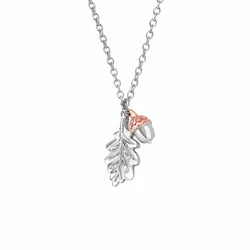 Clogau Sterling Silver & 9ct Rose Gold Oak Leaf Topaz Pendant RRP £209.00