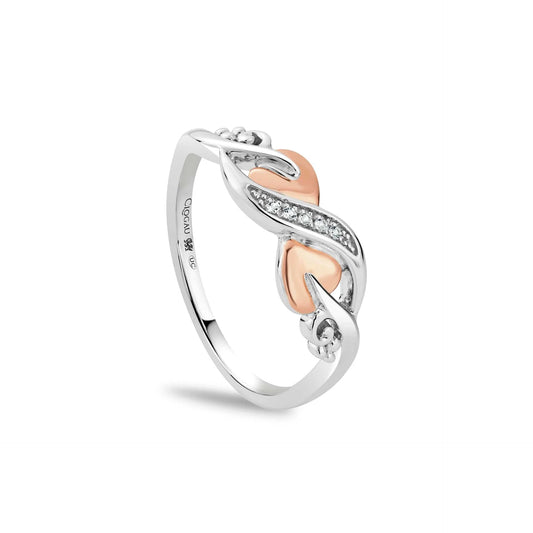 Clogau Sterling Silver & 9ct Rose Gold Vine Topaz Ring RRP £159.00 size N or P
