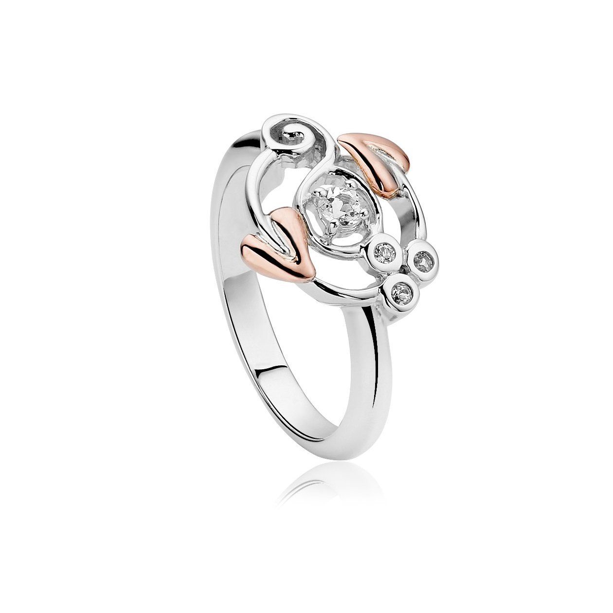 Clogau Sterling Silver & 9ct Rose Gold Origin Topaz Ring