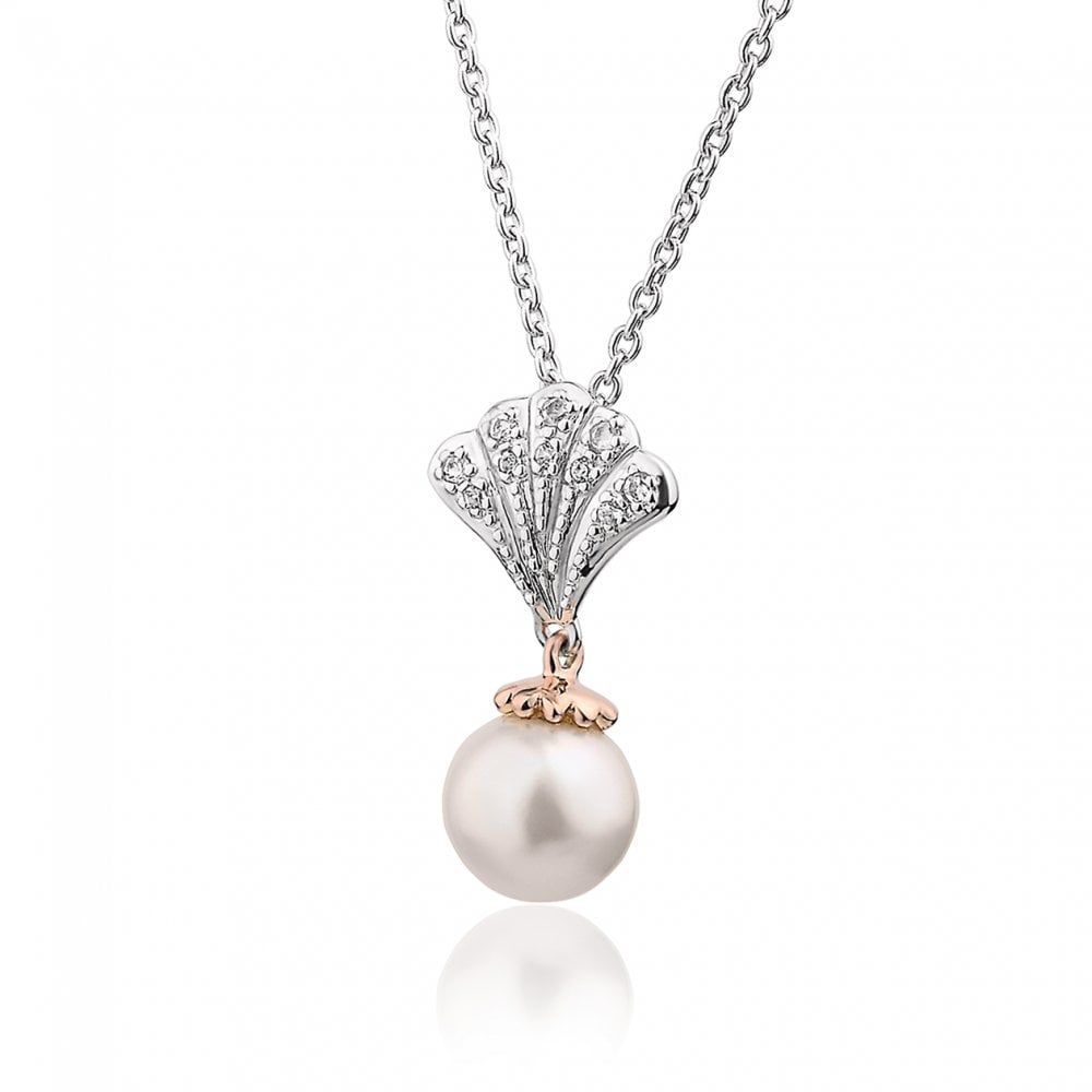 Clogau Sterling Silver & 9ct Rose Gold Windsor Pearl & Topaz Pendant