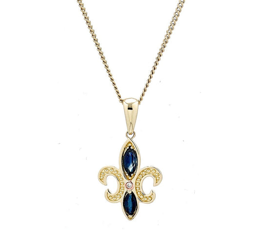 Clogau 9ct Yellow Gold Bohemia Blue Sapphire Pendant