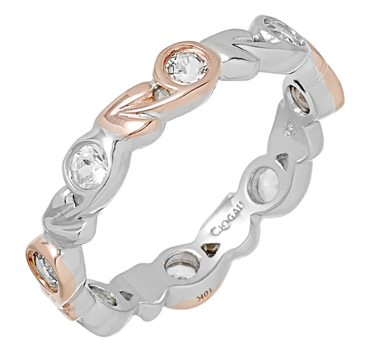 Clogau Sterling Silver & 9ct Rose Gold Tree of Life White Topaz Ring RRP £209.00