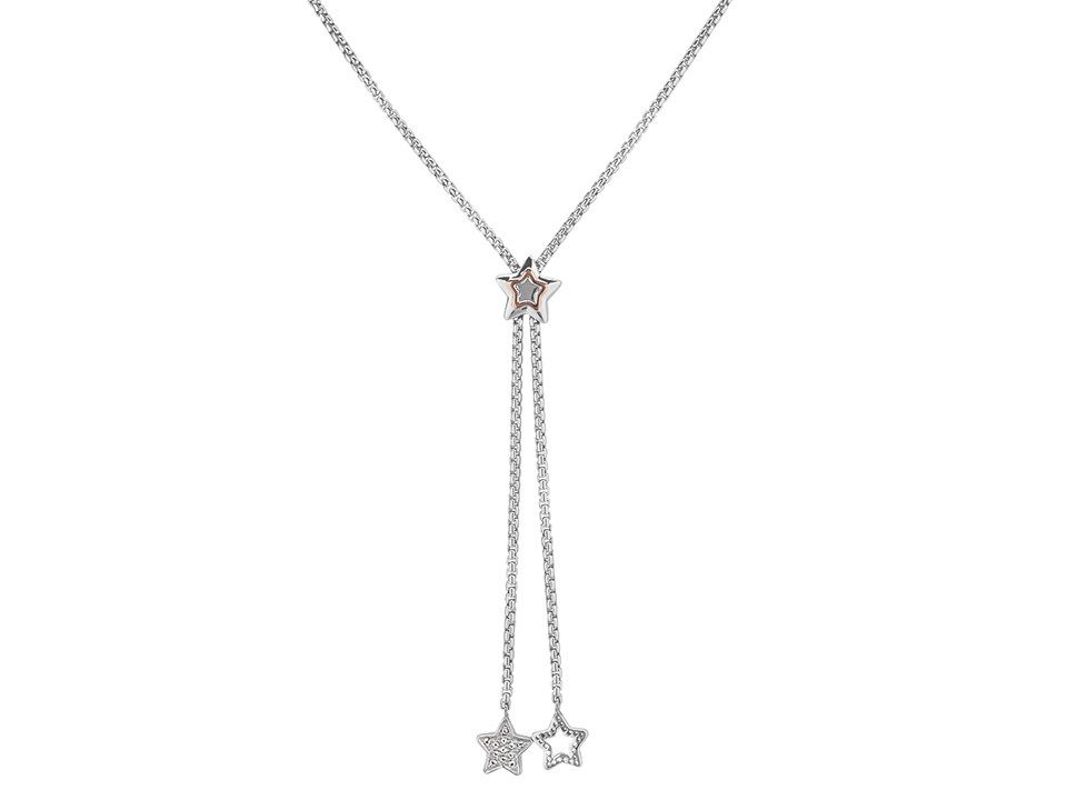 Clogau Sterling Silver & 9ct Rose Gold Swarovski Topaz Star Lariat Necklace