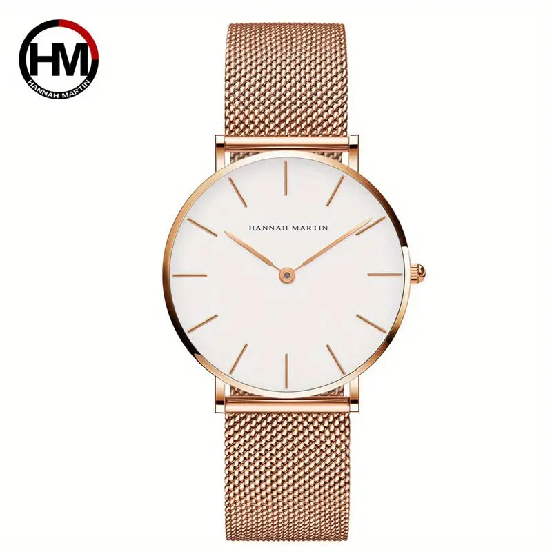 Hannah Martin Ladies Quartz Wrist Watch (Rose Gold Colour)