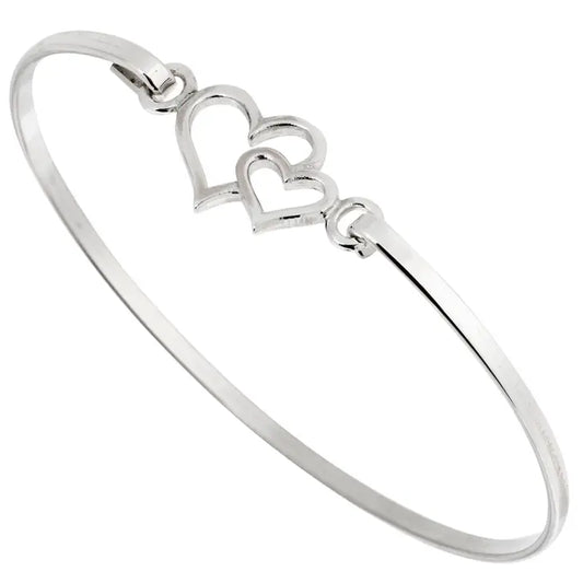 Sterling Silver Heart Bangle