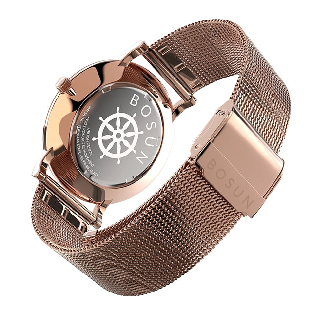 Bosun Pacific Rose Gold Coloured Stainless Steel Men's Wrist Watch