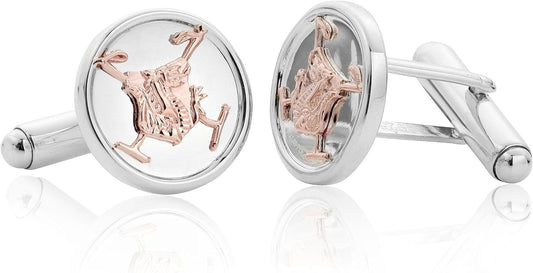 Clogau Sterling Silver & 9ct Rose Gold Dragon Themed 'Wales Polo' Cufflinks