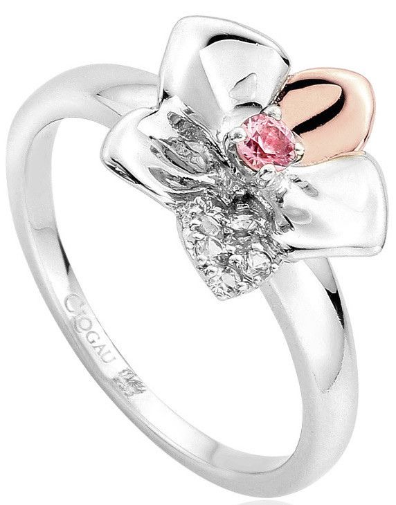 Clogau Sterling Silver & 9ct Rose Gold Orchid Pink Sapphire Ring