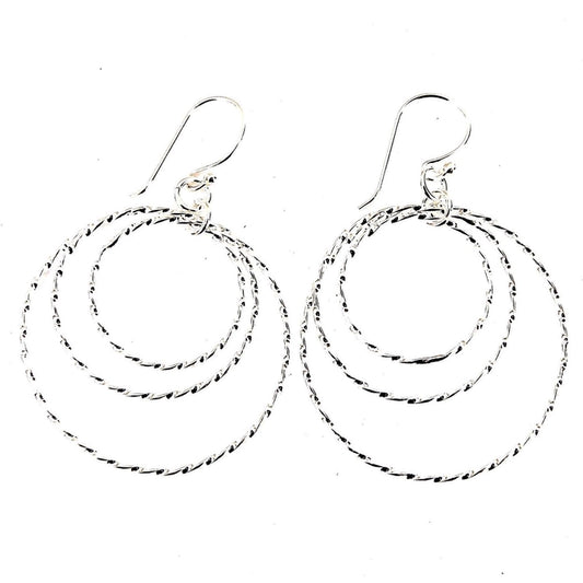 Sterling Silver Dangling Circles Earrings