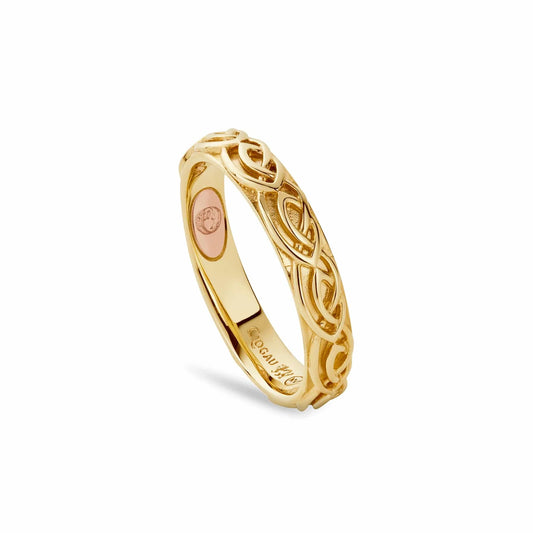 Clogau 9ct Yellow & Rose Gold 4mm Annwyl Celtic Ring RRP £490.00 size P