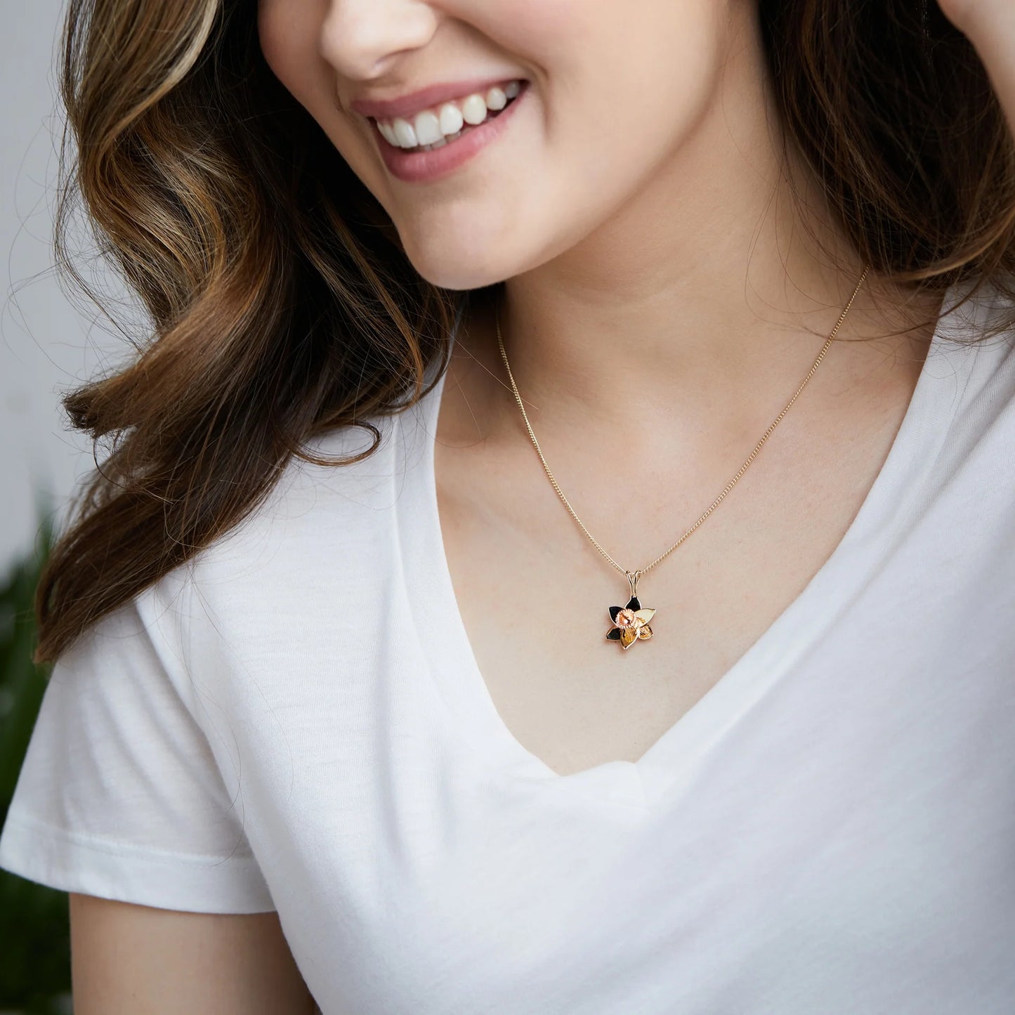 Clogau 9ct Yellow & Rose Gold Daffodil Pendant