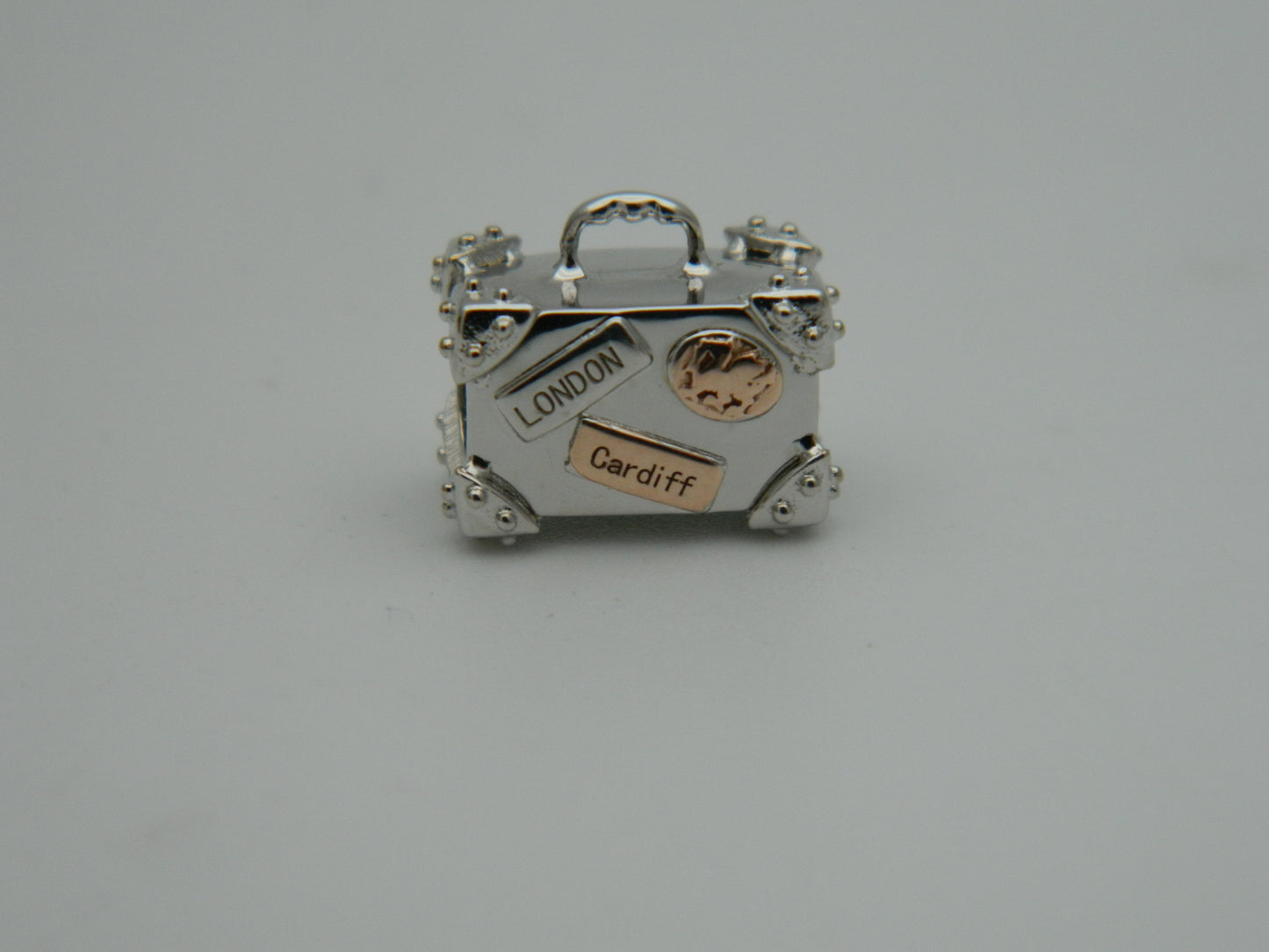 Clogau Sterling Silver & 9ct Rose Gold Suitcase Bead Charm