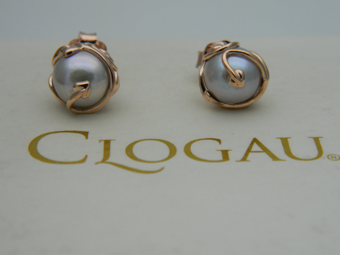 Clogau 9ct Rose Gold Tree of Life Pearl Stud Earrings