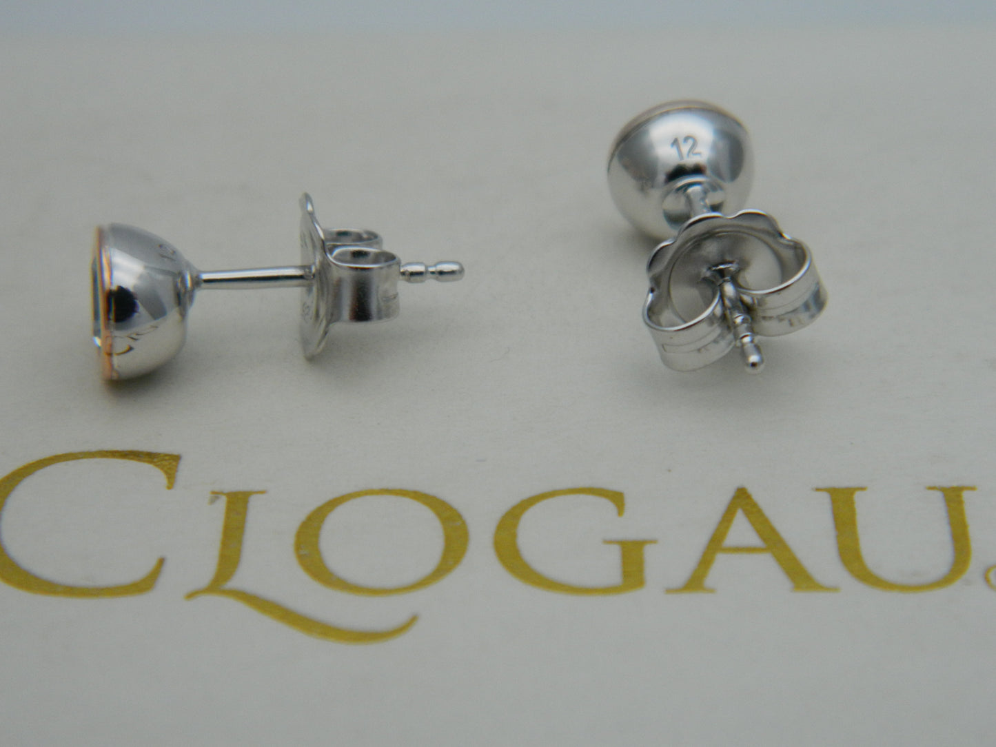 Clogau Sterling Silver & 9ct Rose Gold Blue Topaz December Birthstone Stud Earrings