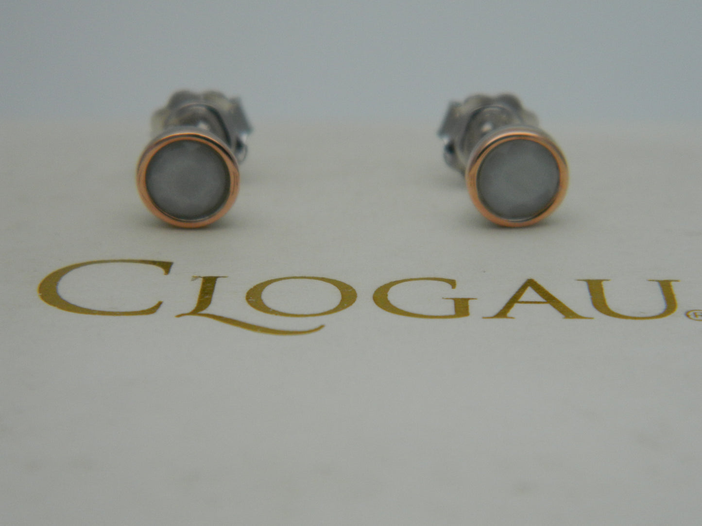 Clogau Sterling Silver & 9ct Rose Gold Moonstone June Birthstone Stud Earrings