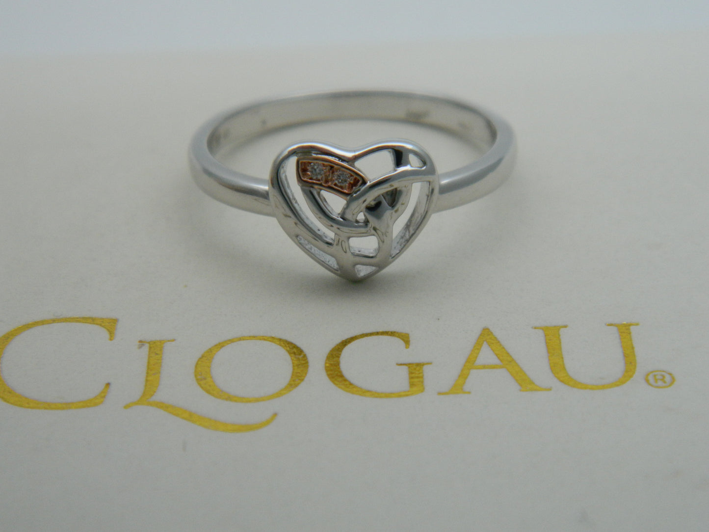 Clogau Sterling Silver & 9ct Rose Gold Eternal Love Diamond Heart Ring