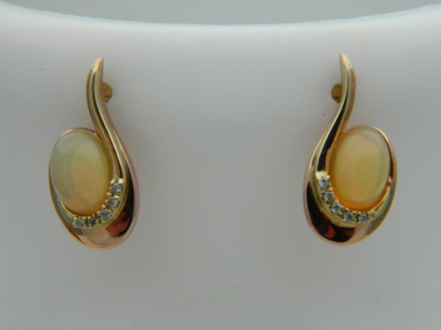 Clogau 9ct Yellow & Rose Gold Serenade Opal & Diamond Stud Earrings