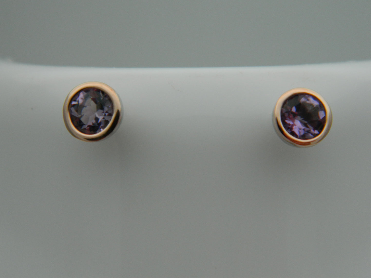 Clogau Sterling Silver & 9ct Rose Gold Amethyst February Birthstone Stud Earrings