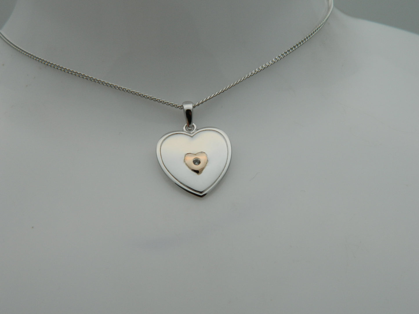 Clogau Sterling Silver & 9ct Rose Gold Cariad Heart Topaz Pendant