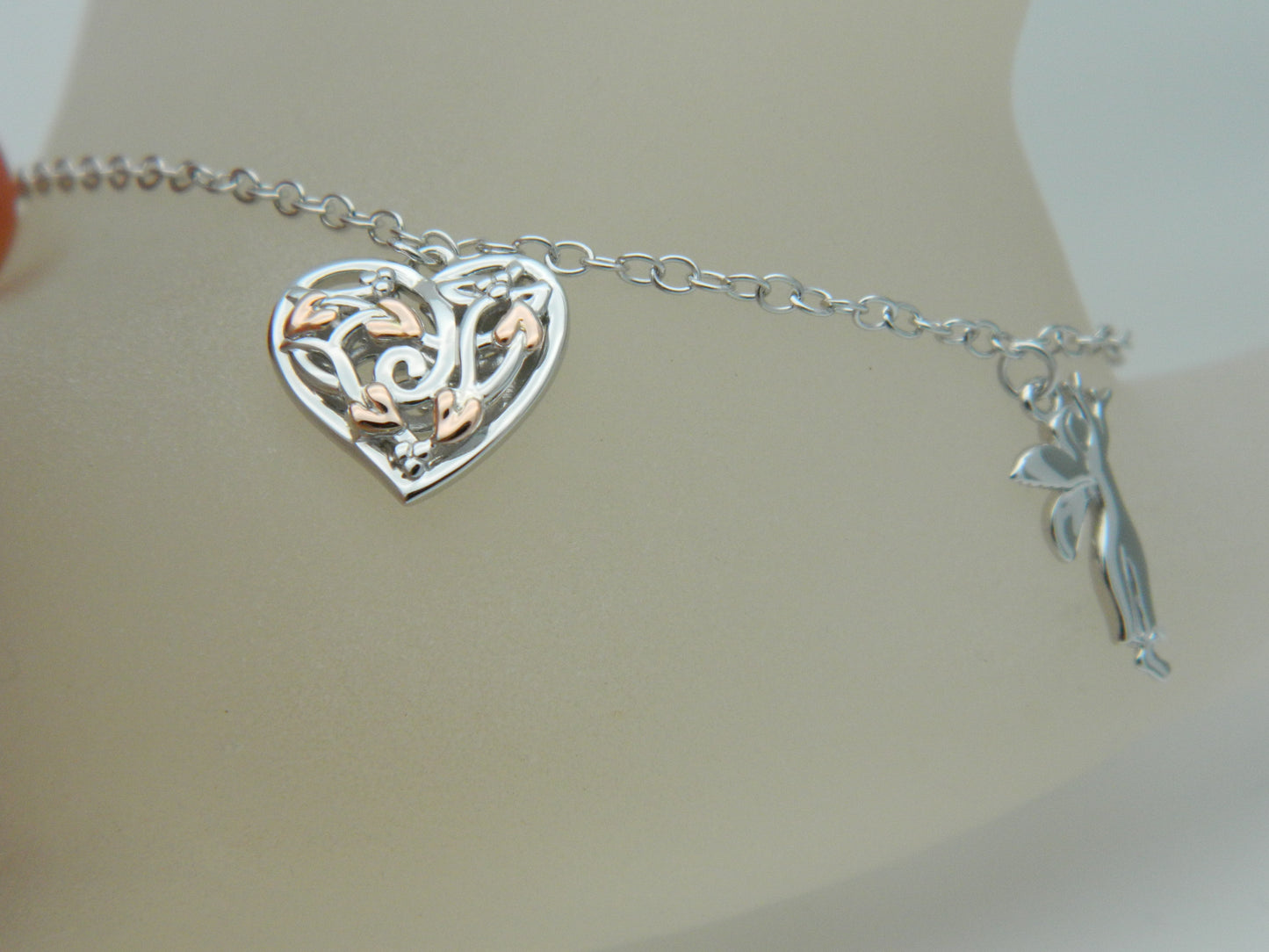 Clogau Sterling Silver & 9ct Rose Gold Fairy Bracelet