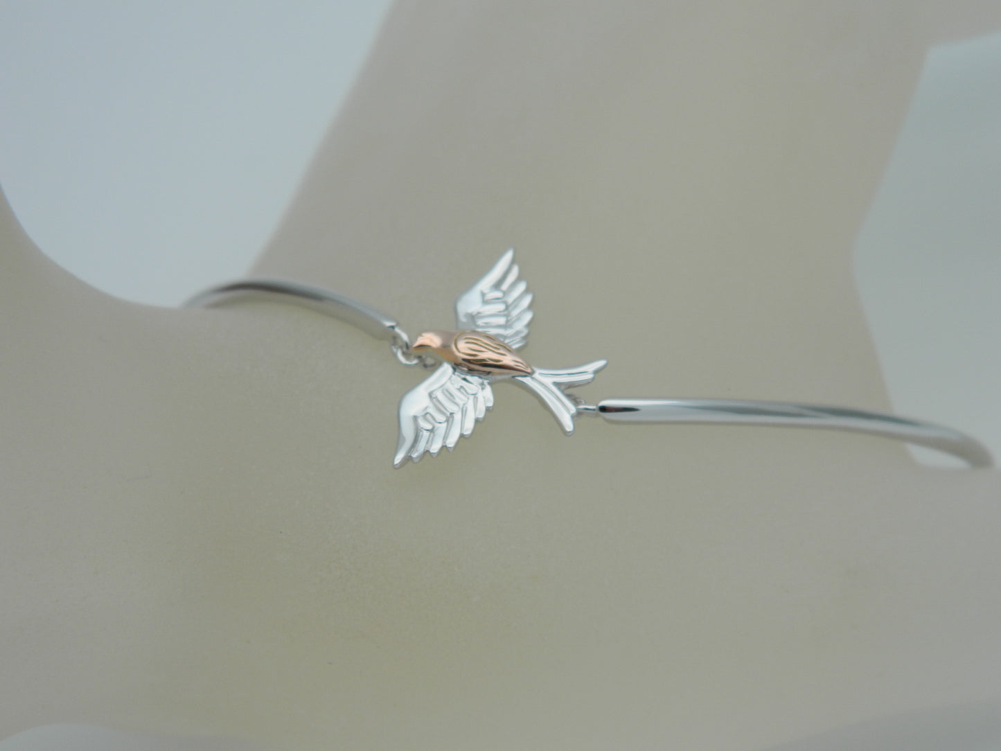 Clogau Sterling Silver & 9ct Rose Gold Red Kite Banglet